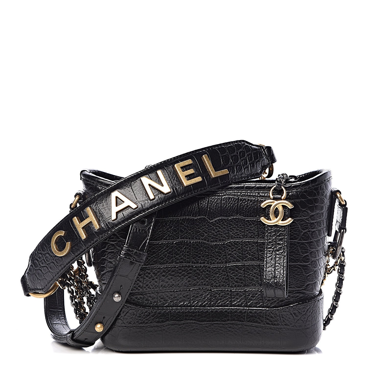 Classy missy the thrift shop on Instagram: Chanel Gabrielle small hobo bag  crocodile embossed calfskin,gold-tone and silver-tone metal black  coded❌sold❌