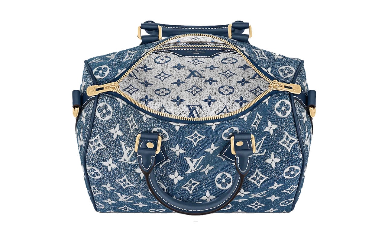 Louis Vuitton Speedy Bandouliere Bag Monogram Jacquard Denim 25 Blue